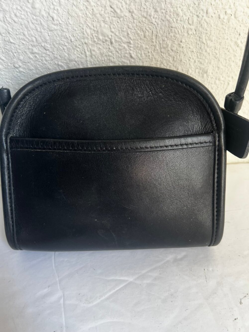 COACH 90'S VINTAGE ABBIE 9017 CROSSBODY GLOVED TANNED LEATHER BAG BLACK